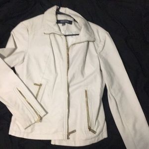 White faux leather jacket